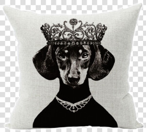 Dachshund Cushion Cover   Dachshund Queen Art  HD Png Download