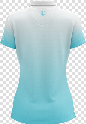 White To Tiffany Blue Women S Sublimated Jersey   White And Teal Polo  HD Png Download