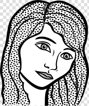 Lineart Clip Arts   Gambar Lukisan Pensil Wanita Yang Bersedih  HD Png Download