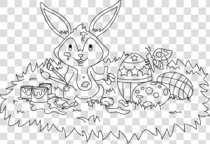 Domestic Rabbit Easter Bunny Hare Coloring Book  HD Png Download