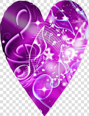  purple  lensflare  heart  shapemask  music  notes   Heart  HD Png Download