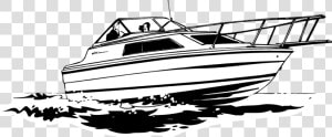 Image Free Stock Boat Engine Clipart   Yacht Black And White  HD Png Download