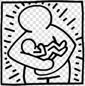 Mother Holding Baby Keith Haring  HD Png Download