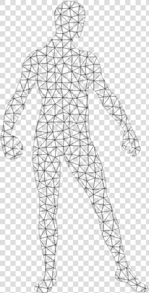 Man Wireframe Silhouette   Standing  HD Png Download