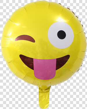 Emoji Wink   Balão Metalizado Emoji  HD Png Download