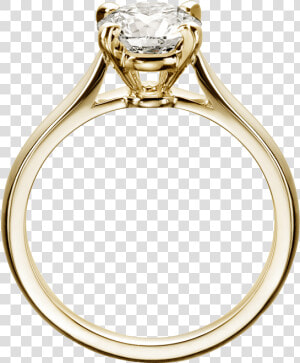 Cartier Solitaire Ring Gold  HD Png Download