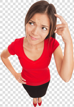 Confused Girl Smtg   Woman Scratching Her Head  HD Png Download