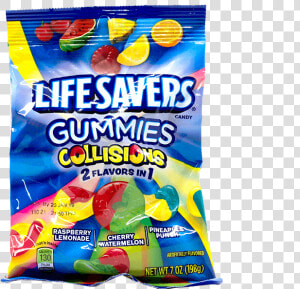 Lifesavers Gummies Collisions 7oz Bag Front   Lifesavers Gummies Collisions  HD Png Download