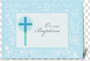 2789 Blue Christening Card  Lace Greeting Card   Baptism Certificate  HD Png Download