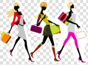  women  lady  shopping  fashion  friends   Woman Shopping Art Png  Transparent Png