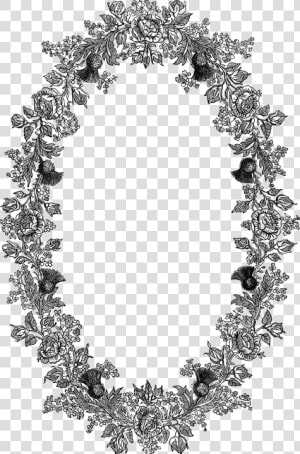 Vintage  Floral  Frame  Flourish  Line Art  Wreath   Picture Frame  HD Png Download