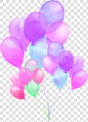  pink  balloon  balloons  happy   Watercolor Balloons Transparent Background  HD Png Download