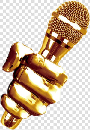 Gold Mic Png   Golden Microphone Png  Transparent Png