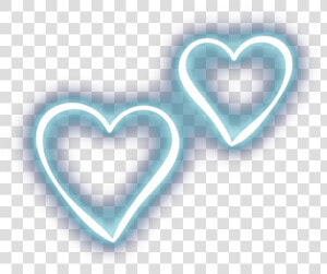  heart  hearts  lightblue  blue  neon  twohearts  love   Heart  HD Png Download