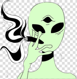 Alien Smoking A Joint Drawing   Png Download   Alien Drawing  Transparent Png