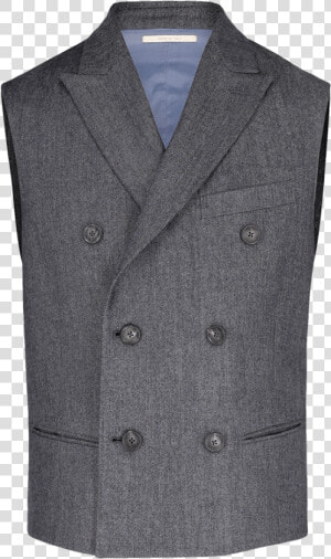 Double Breasted Waistcoat With Denim Effect   Button  HD Png Download