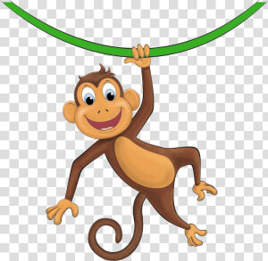 Monkey Hanging Baby Clipart Free Clip Art Images Transparent   Hanging Monkey Clipart  HD Png Download