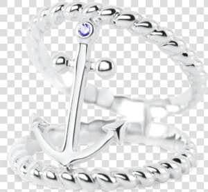 Anchor Double Rope Ring   Body Jewelry  HD Png Download