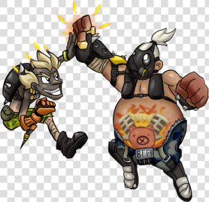 Junkrat And Roadhog Png Jpg Transparent Library   Roadhog And Junkrat Friends  Png Download