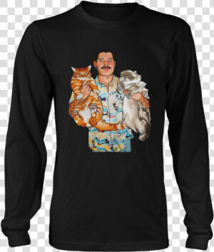 Freddie Mercury With His Cats Shirt   Freddie Mercury Cat T Shirt  HD Png Download