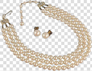 Transparent Pearl Clipart   Three Strand Pearl Necklace  HD Png Download