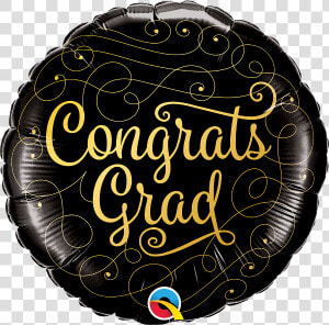 Congrats Grad Gold  amp  Black   Balloons  HD Png Download