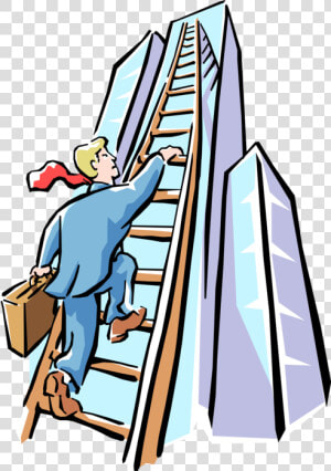 Vector Illustration Of Businessman Climbing Ladder   Ambitious Person Ambitious Clipart  HD Png Download