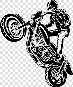 Motorcycle Clipart Jpeg   Harley Doing A Wheelie Drawing  HD Png Download