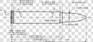 File   Saami375ruger001   416 Ruger Cartridge Dimensions  HD Png Download