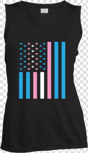 Trans Flag Pride V Neck Sleeveless Shirt For Women   Polka Dot  HD Png Download