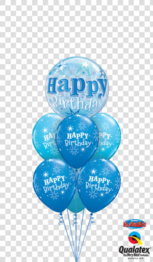 Birthday Blue Bubble Luxury At London Helium Balloons   Blue Happy Birthday Latex Balloons  HD Png Download