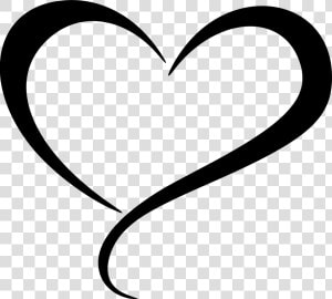 Transparent Curly Heart Outline Clipart   Heart Shape Line Art  HD Png Download