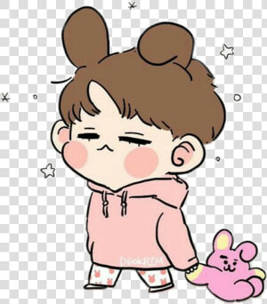  freetoedit  cute  kawaii  girlfriend  boyfriend  weekend   Jungkook Fanart Chibi  HD Png Download