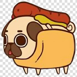 Cute Kawaii Pug Chibi Food Hotdogfreetoedit   Pug Chibi  HD Png Download