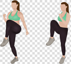 High Knees   Running  HD Png Download