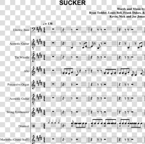 Sucker Jonas Brothers Sheet Music  HD Png Download