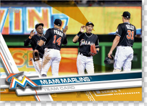 Miami Marlins 2017 Topps Baseball Series 1 Team Cards   Team  HD Png Download