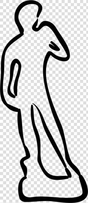 David Statue Hand Drawn Outline   Statue Of David Clipart  HD Png Download