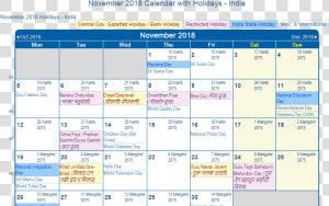 November 2018 Calendar With Holidays Printable   August 2019 Calendar With Holidays  HD Png Download