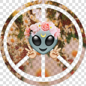 Alien  Peace  And Emoji Image   Flower Crown Alien Emoji  HD Png Download