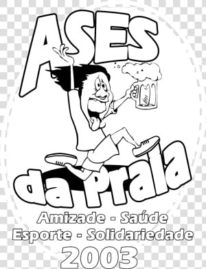 Ases Da Praia Logo Black And White   Cartoon  HD Png Download