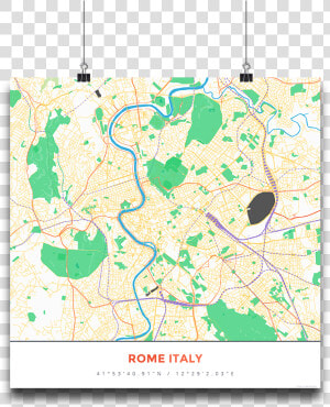 Premium Map Poster Of Rome Italy   Atlas  HD Png Download