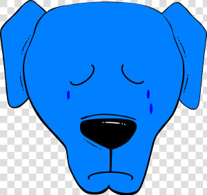 Blue Sad Svg Clip Arts   Cartoon Dog Face  HD Png Download