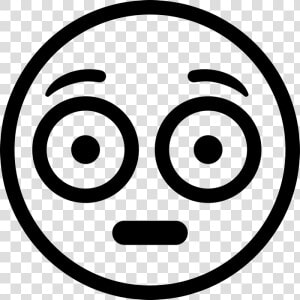 Flushed Face Emoji Png   Flushed Face Emoji Black And White  Transparent Png