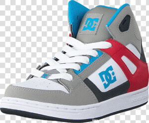 Dc Shoes Children Dc Kids Rebound Shoe Grey grey red   Dc Shoes  HD Png Download