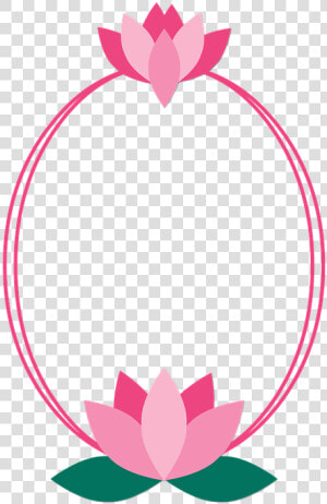 Frame  Flower  Lotus  Color Pink  Oval  Picture Frame   Lotus Flower Frame  HD Png Download