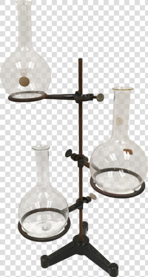 Antique Chemistry Lab Stand With Glass Beakers   Antique Glass Chemistry Set  HD Png Download