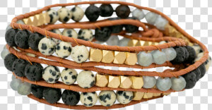  dalmation Stone  Triple Wrap Zengo Bracelet   Bracelet  HD Png Download