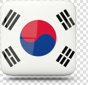 Glossy Square Icon   South Korea Flag  HD Png Download