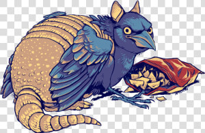 A Common Roadside Sight In Texas  The Grackle Armadillo   Trash Gryphons  HD Png Download